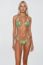 Printed Green Bikini Set