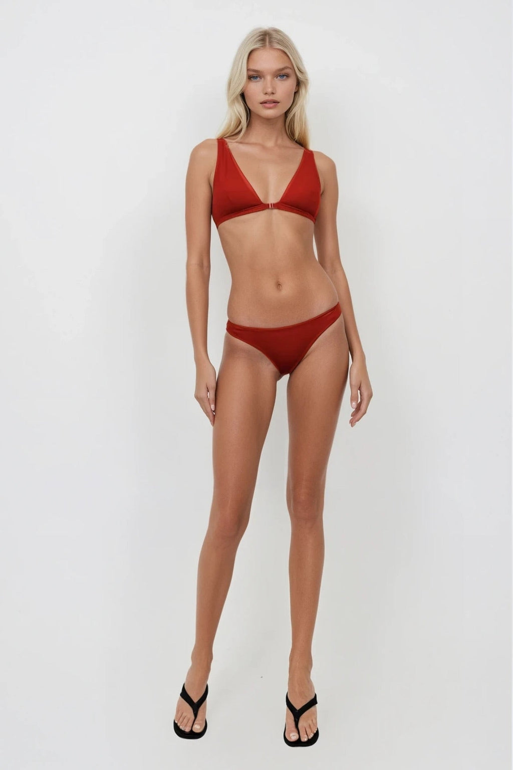 Red Bralet Bikini Takim