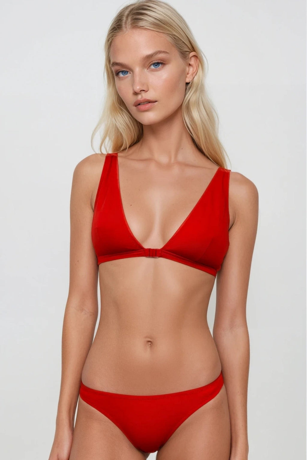 Red Bralet Bikini Takim