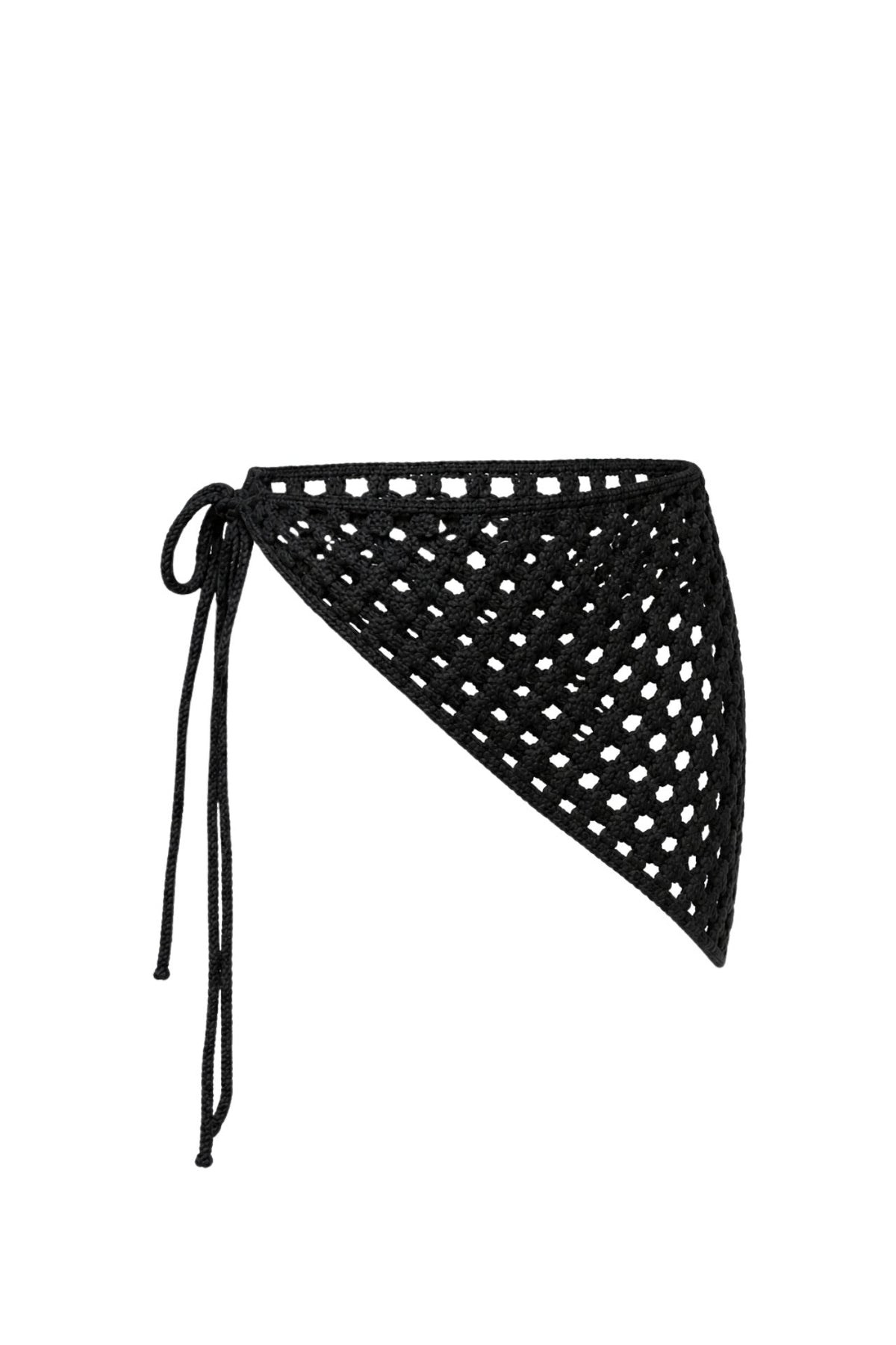 Tie Detail Knitted Black Waist Accessory