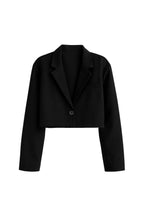 Crop Basic Blazer Black Jacket
