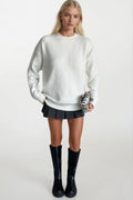 Crew Neck Basic Ecru Sweater