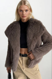 Shawl Collar Plush Mink Fur