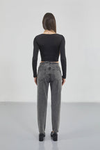 Square Neck Black Crop Top