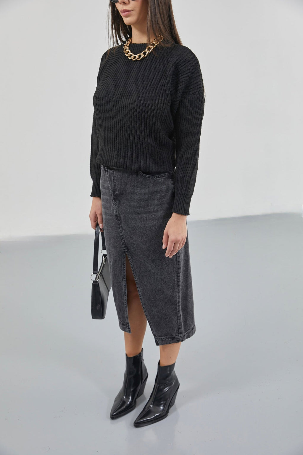 Oversize Black Knit Sweater