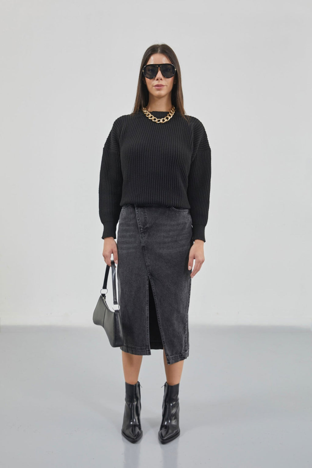 Oversize Black Knit Sweater