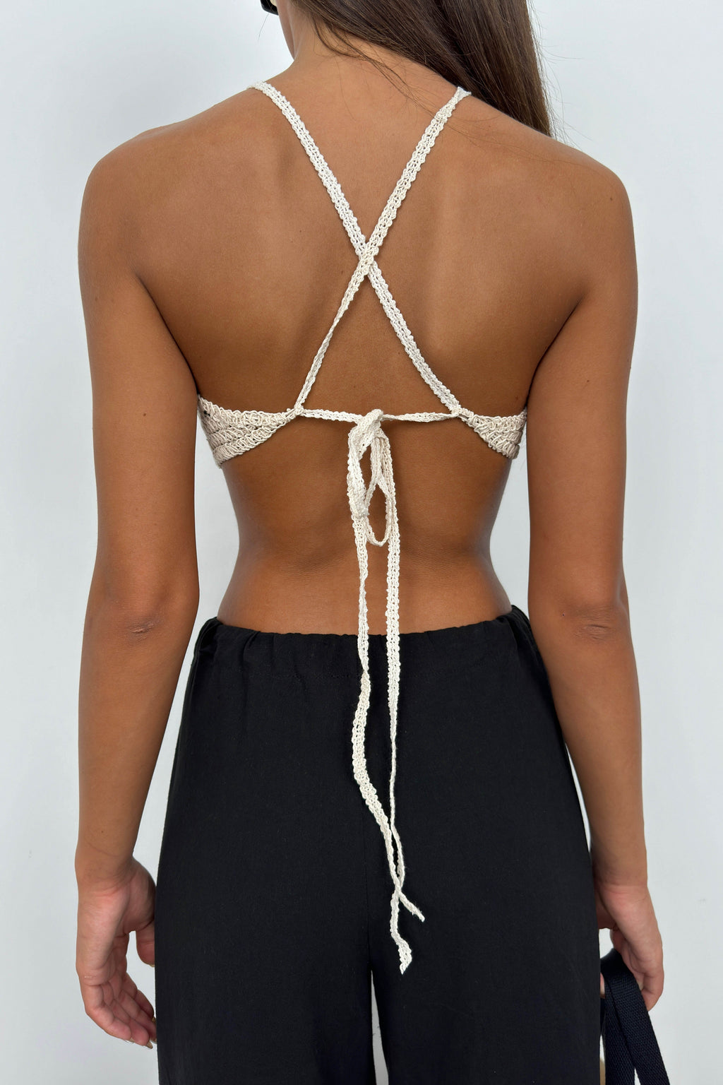 Openwork Tie Stone Brode Crop
