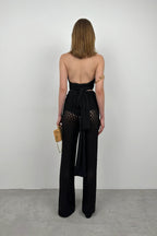 Openwork Pareo Black Pants