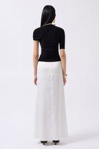 Accessory Detail Cutout Black Blouse