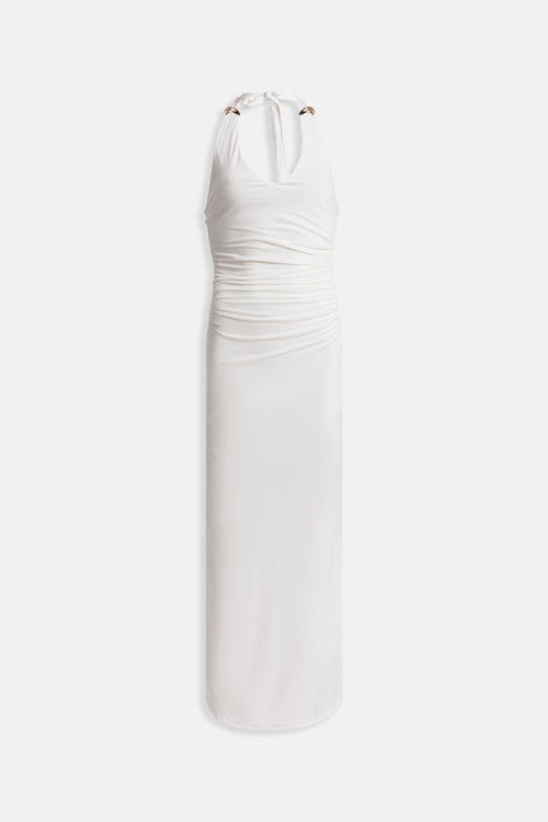Accessory Detail Maxi White Dress