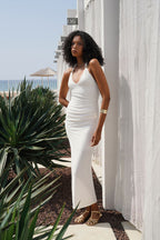 Accessory Detail Maxi White Dress