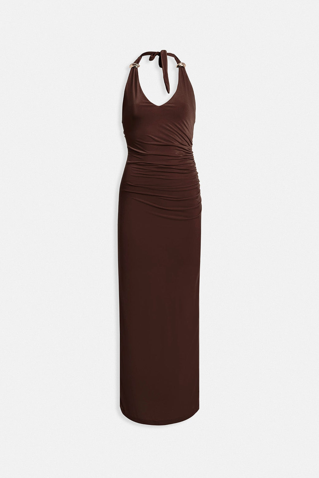 Accessory Detail Maxi Brown Dress