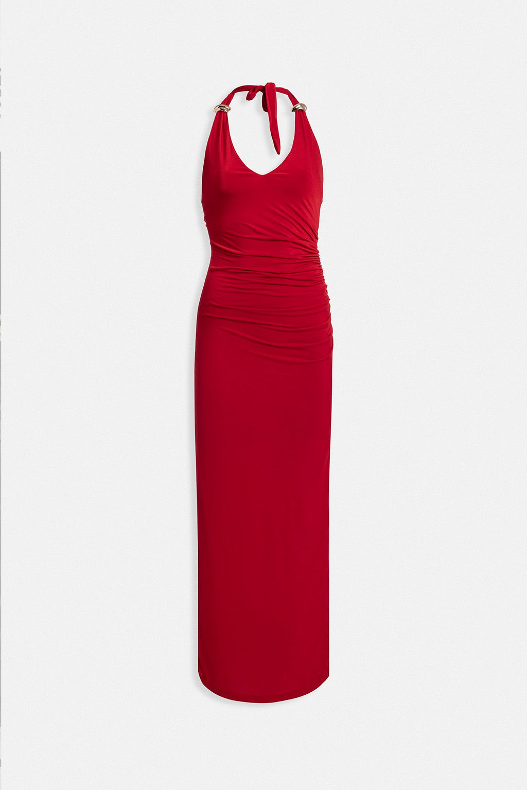 Accessory Detail Maxi Red Dress