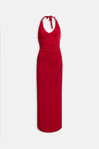 Accessory Detail Maxi Red Dress