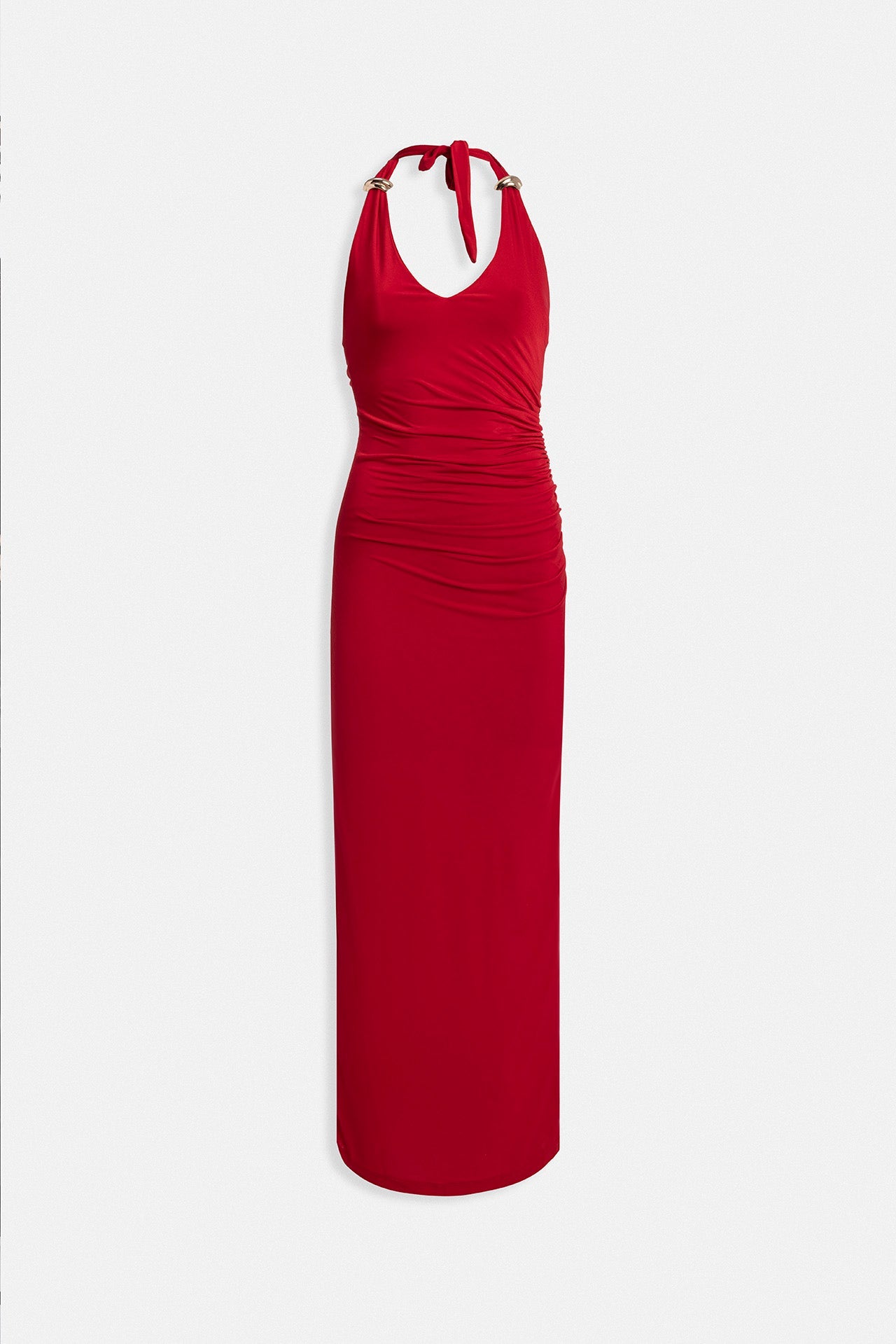 Accessory Detail Maxi Red Dress