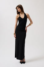 Accessory Detail Maxi Black Dress