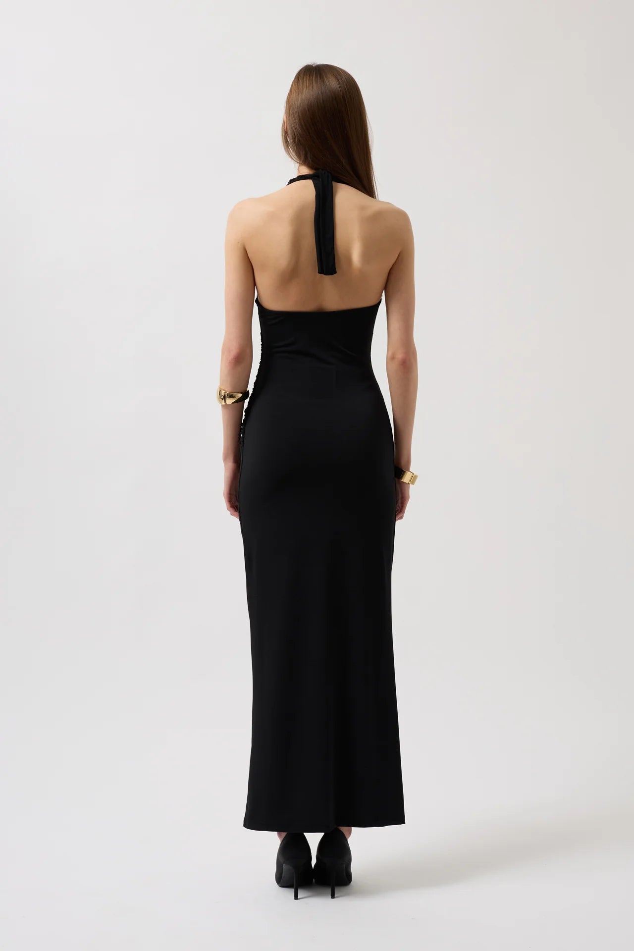 Accessory Detail Maxi Black Dress