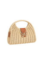 Accessory Detail Mini Beige Straw Bag
