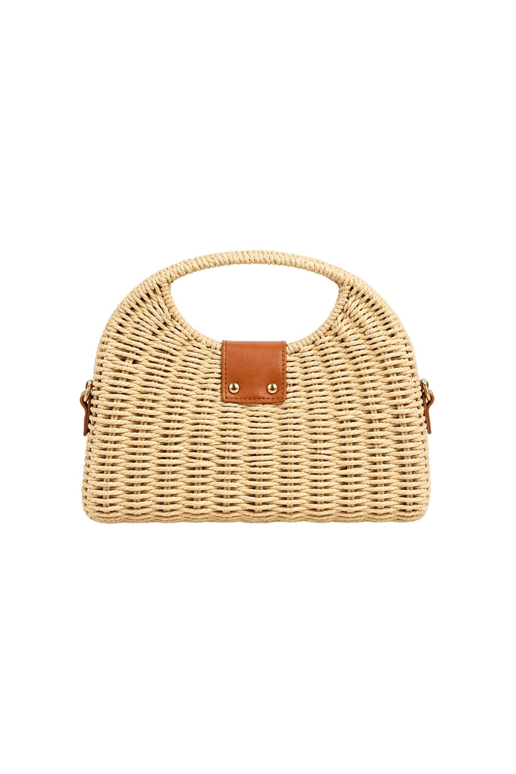 Accessory Detail Mini Beige Straw Bag