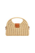 Accessory Detail Mini Beige Straw Bag