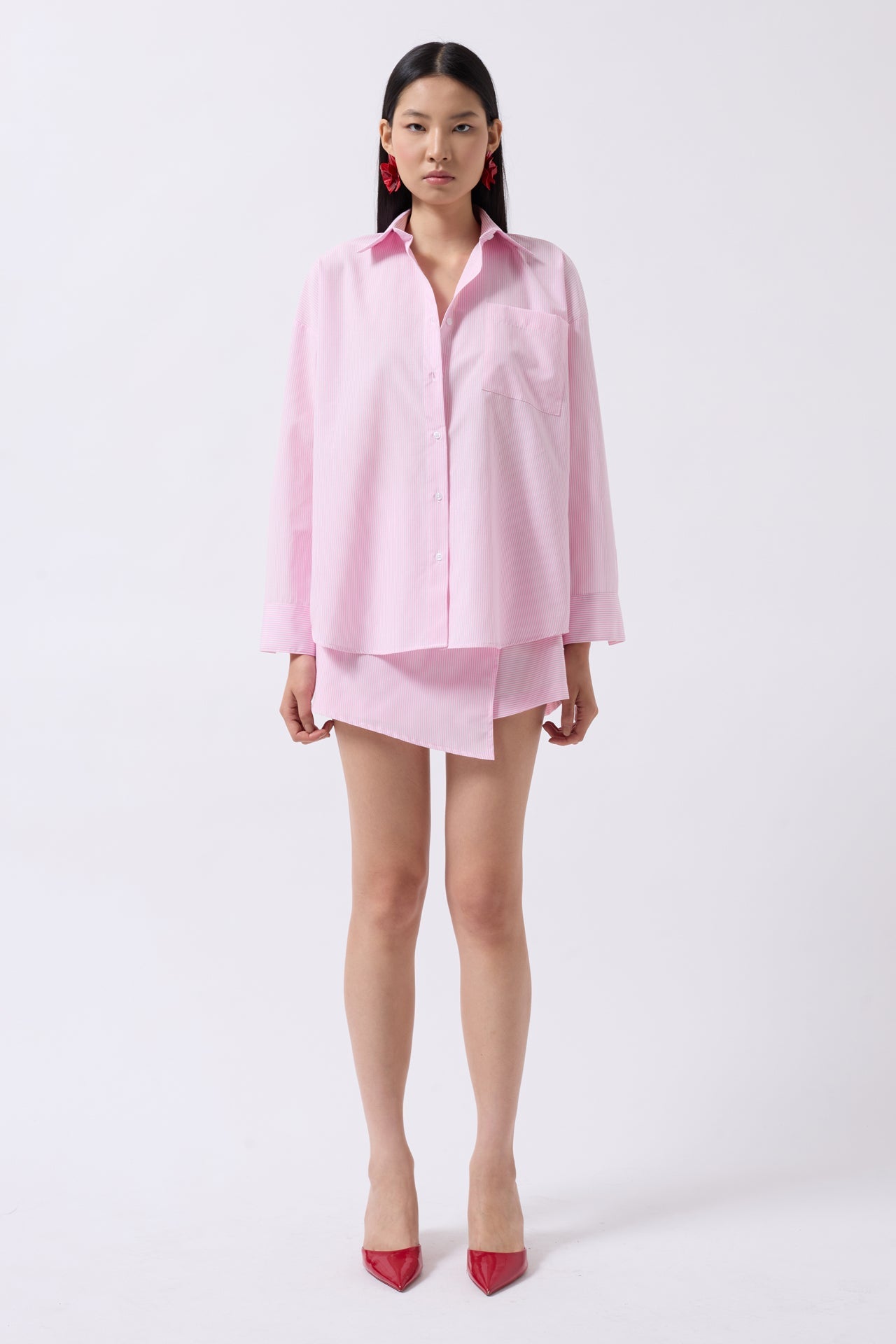 Wrap Detail Pink Shirt