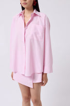 Wrap Detail Pink Shirt