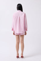 Wrap Detail Pink Shirt