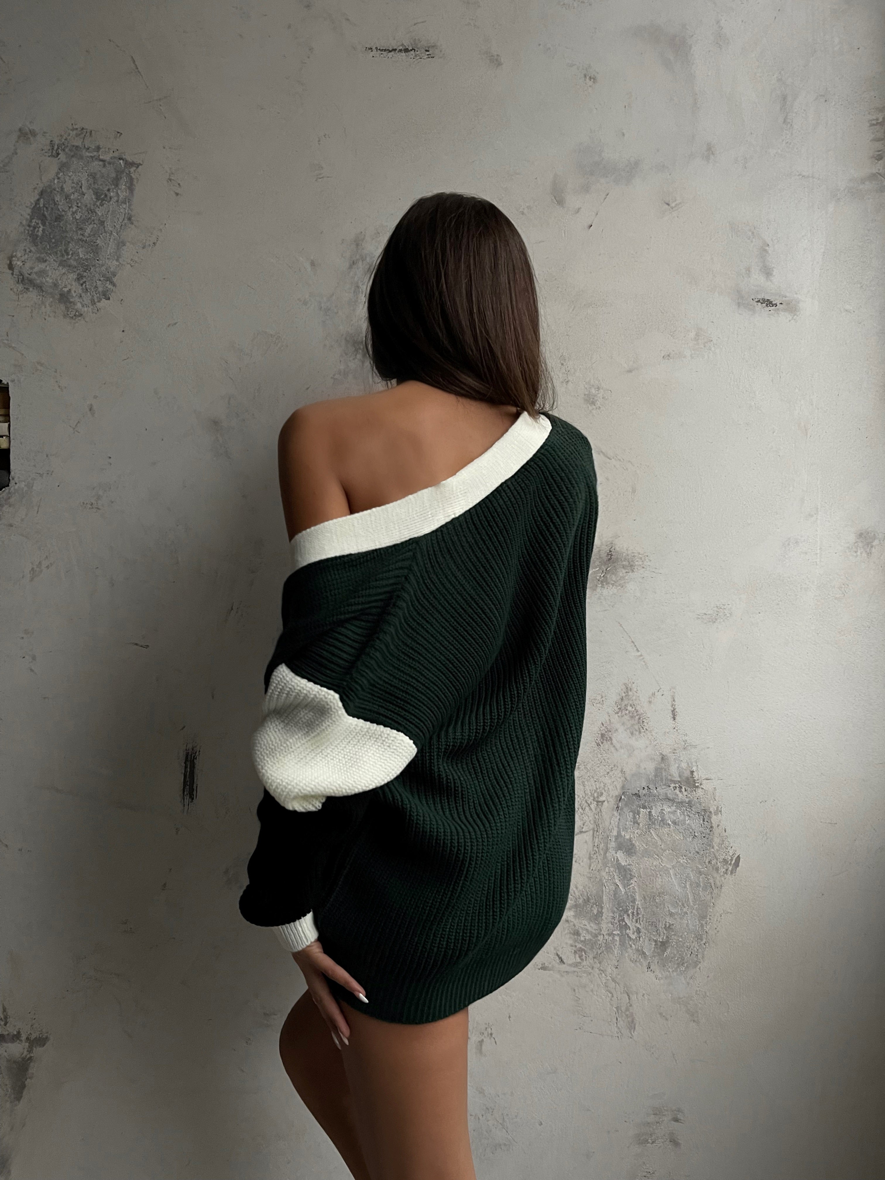 Emblem Detail Green College Cardigan