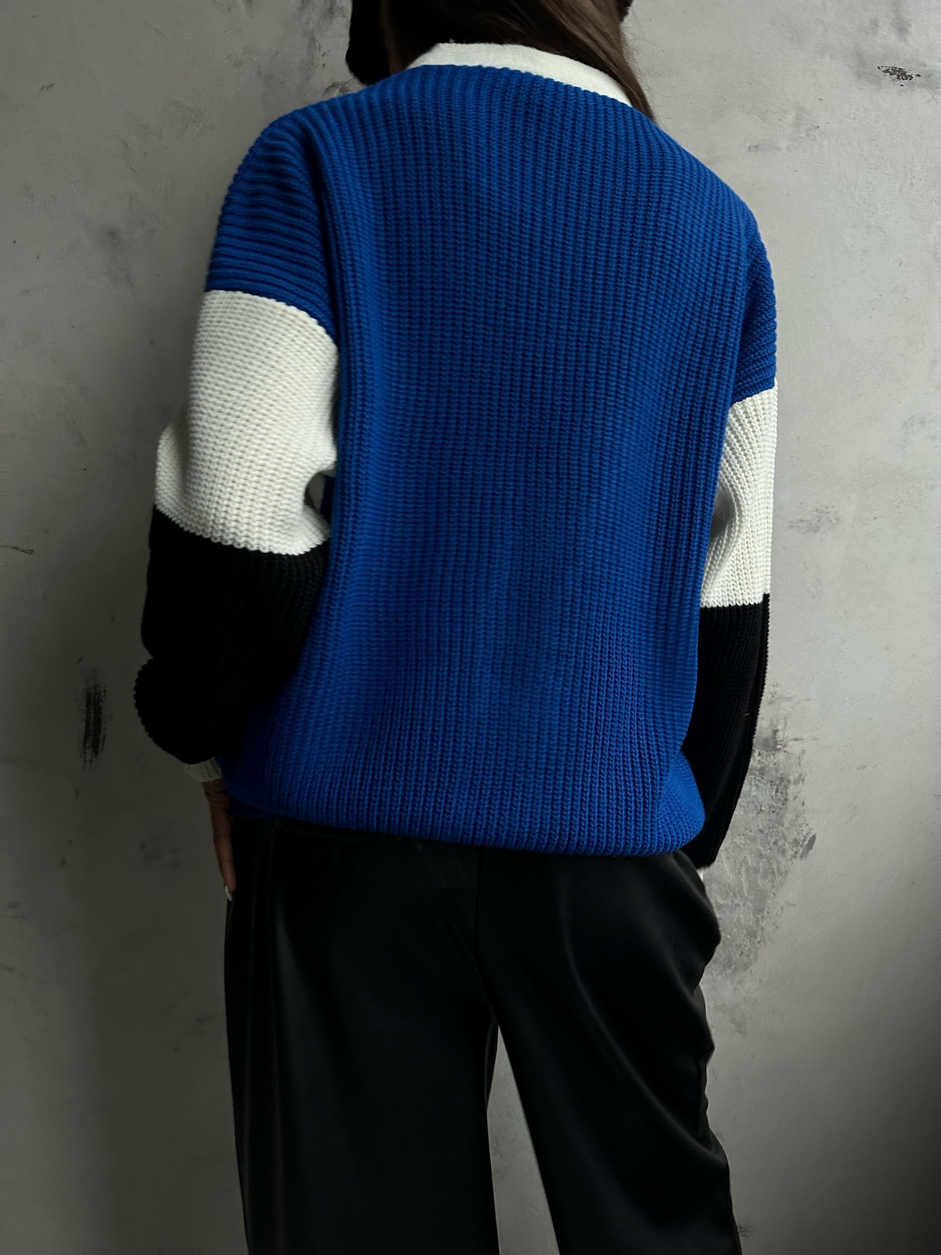 Emblem Blue Varsity Cardigan