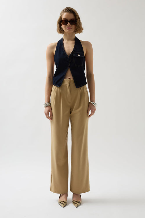 Asymmetric Denim Blue Vest
