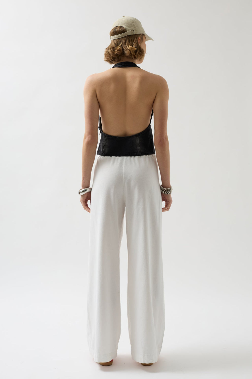 Asymmetric Denim Black Vest