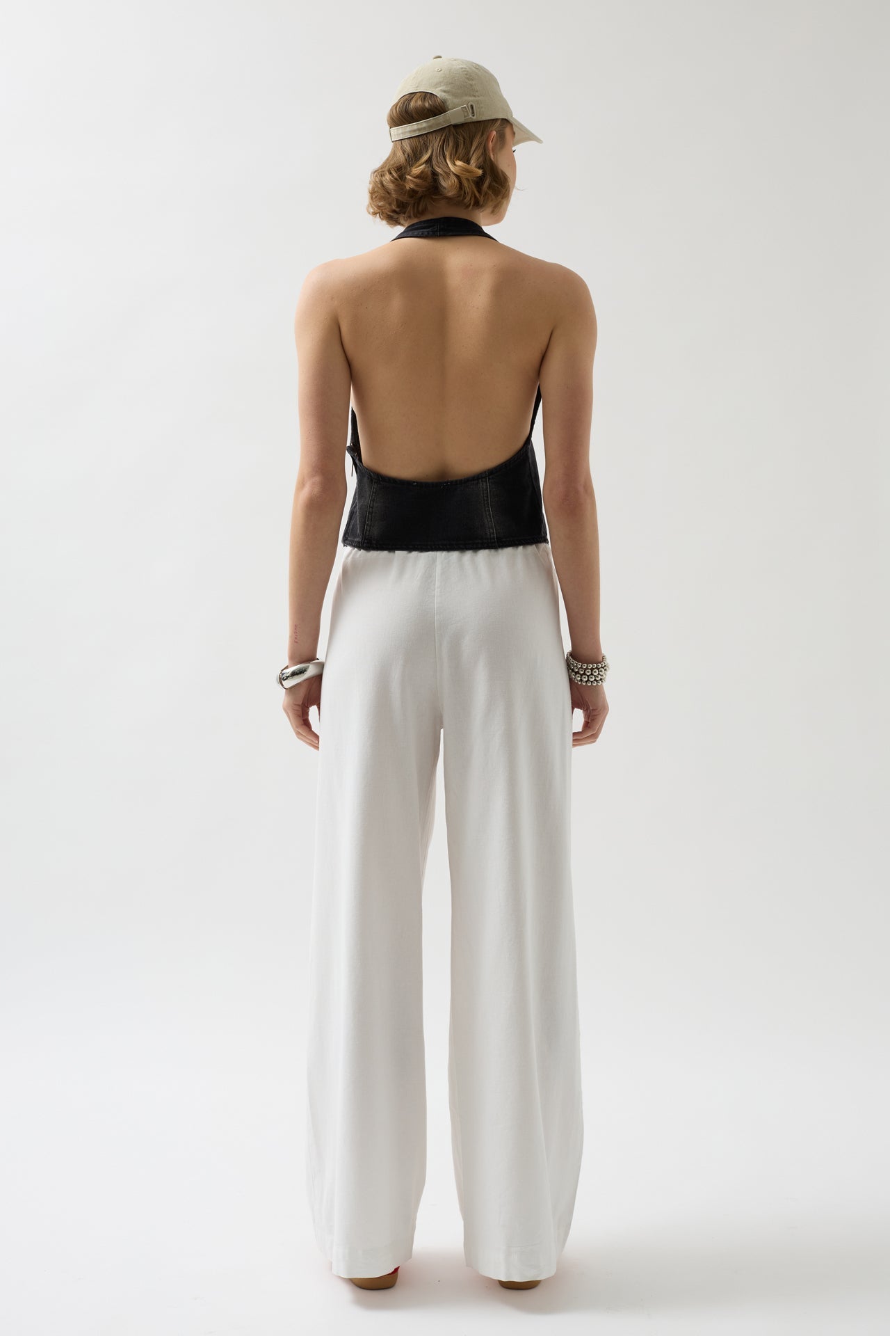 Asymmetric Denim Black Vest