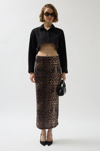 Asymmetric Kesim Black Crop Shirt