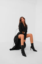 Asymmetrical Single Button Black Jacket