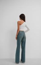 Asymmetric One Shoulder White Crop Top