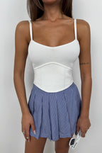 Strappy Basic Ecru Knit Blouse