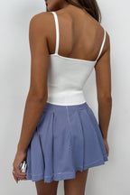 Strappy Basic Ecru Knit Blouse