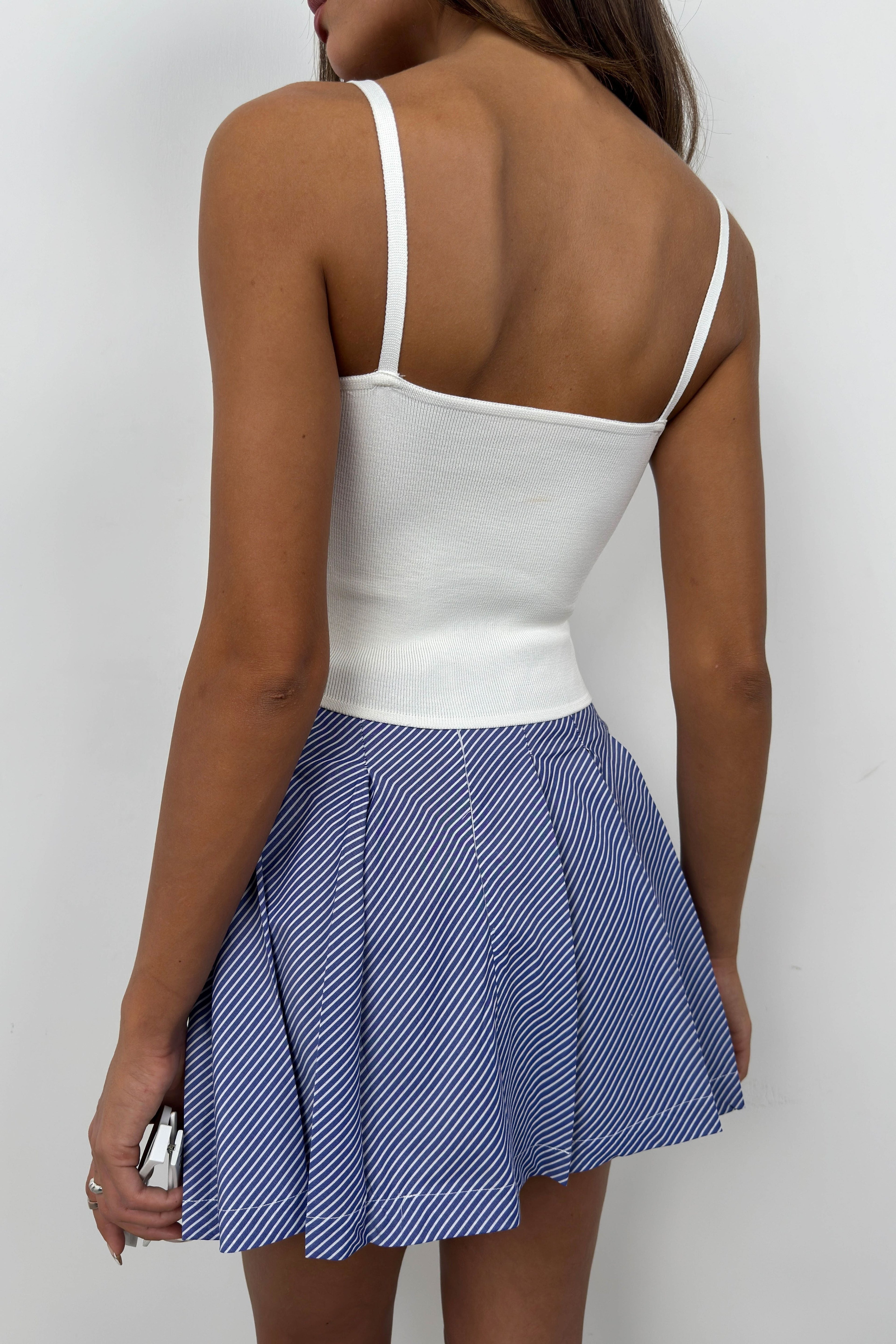 Strappy Basic Ecru Knit Blouse