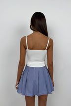 Strappy Basic Ecru Knit Blouse