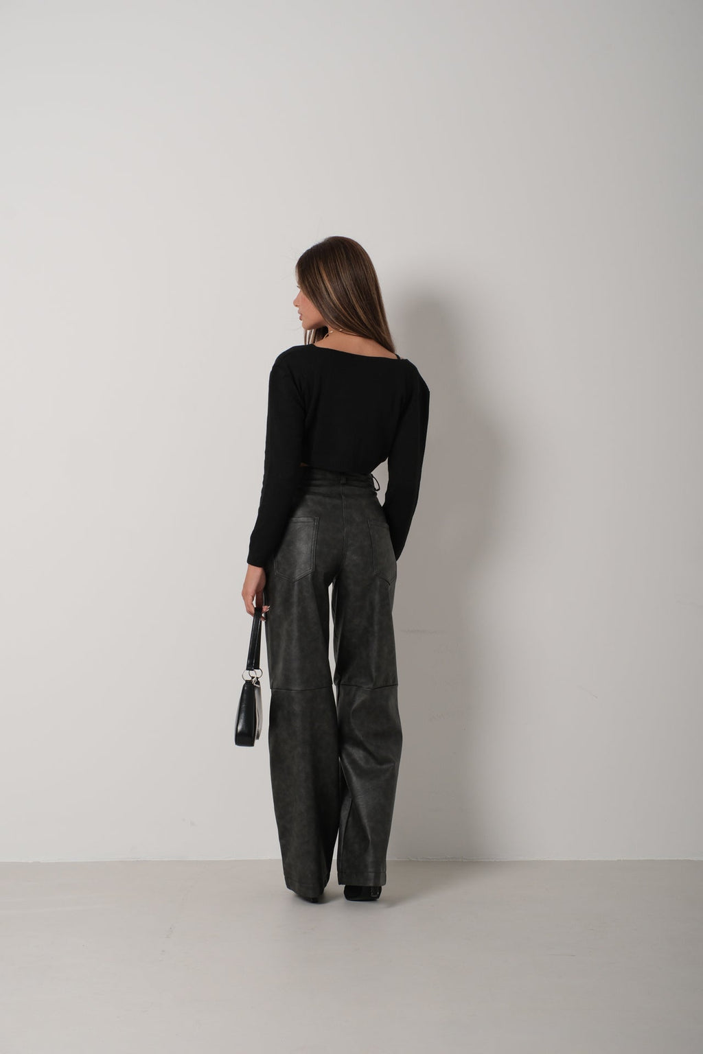 Strappy Blouse Cardigan Black Knit Set
