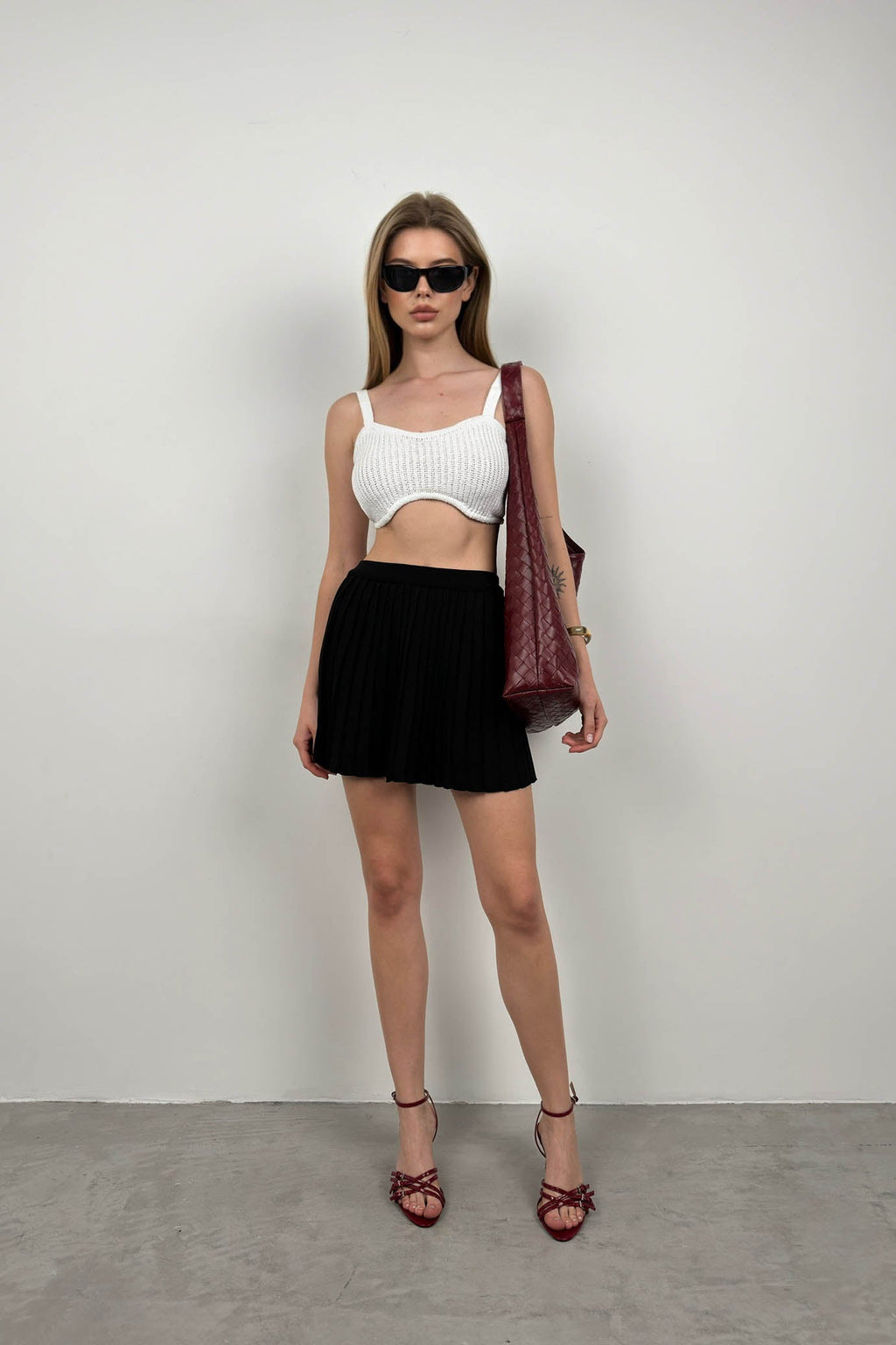 Strappy White Crop Bra