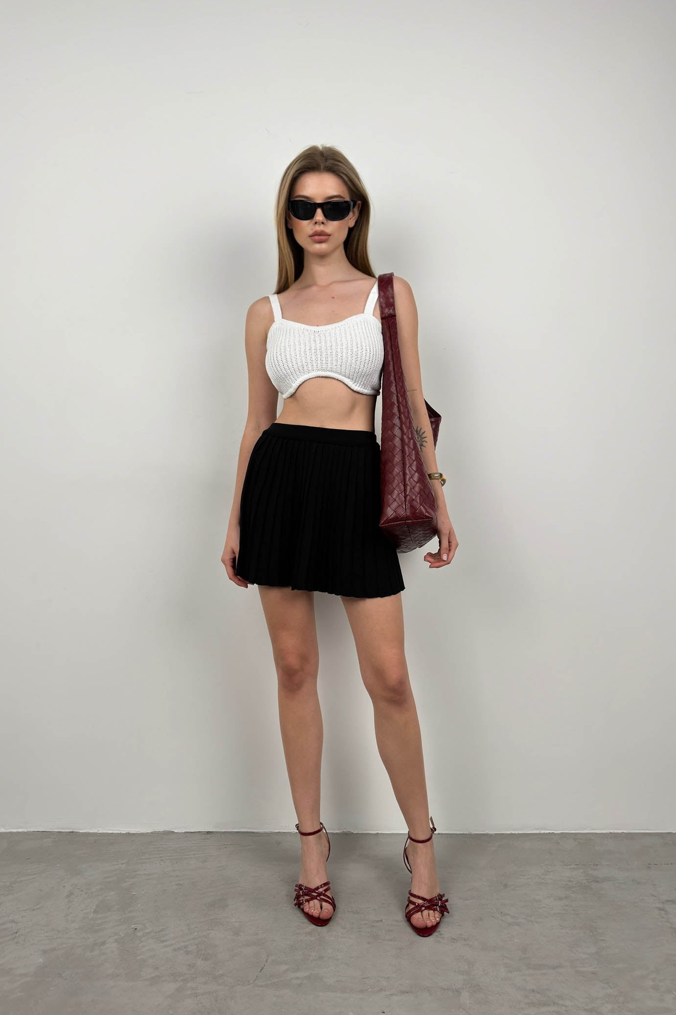 Strappy White Crop Bra