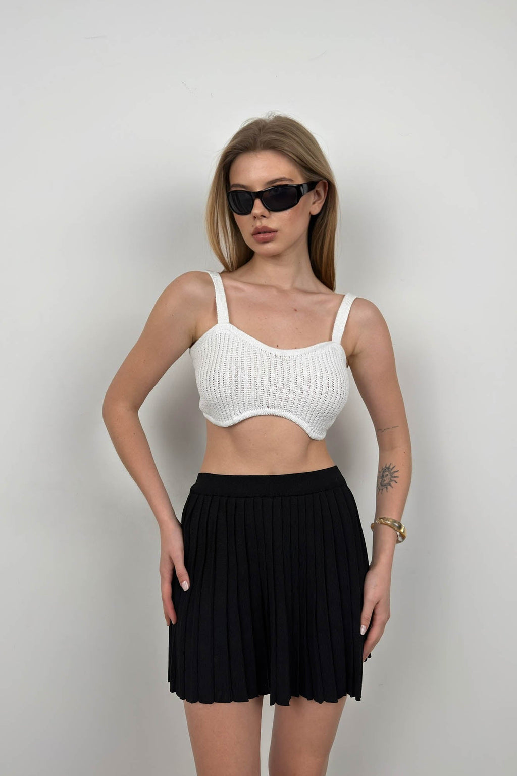 Strappy White Crop Bra