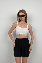 Strappy White Crop Bra