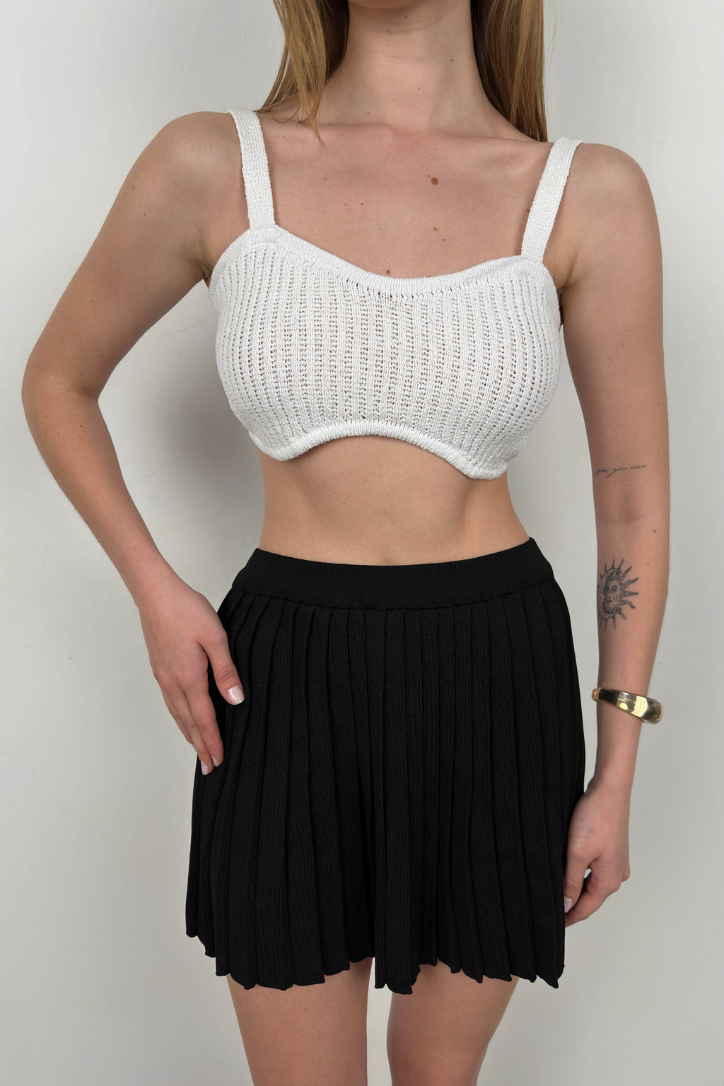 Strappy White Crop Bra