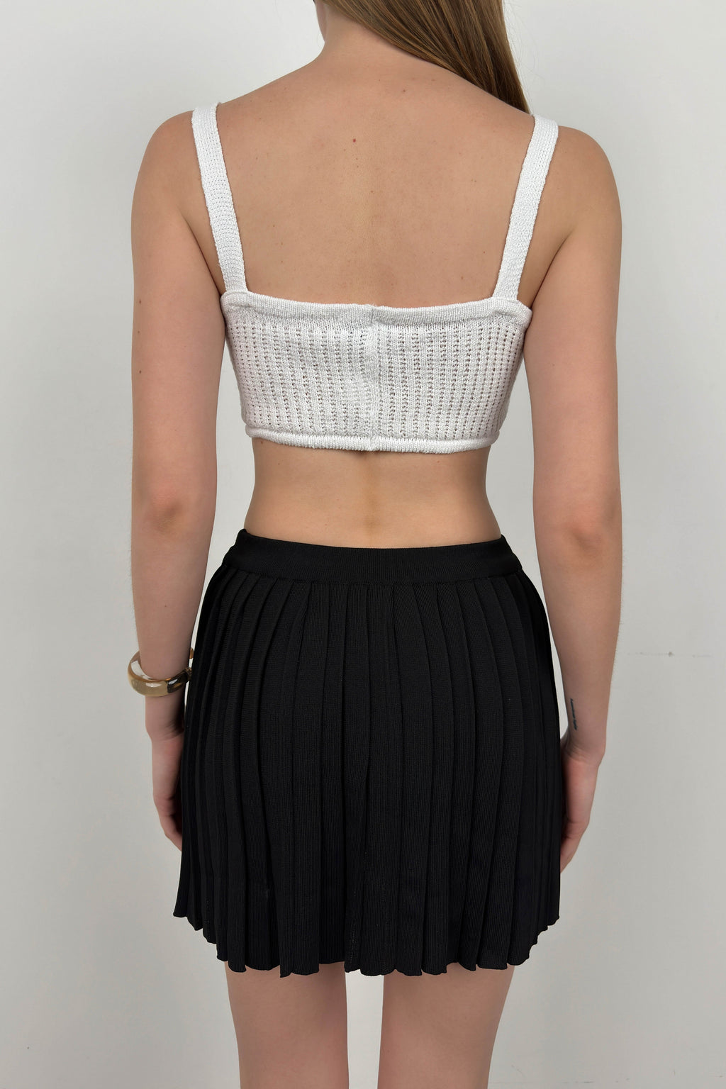 Strappy White Crop Bra