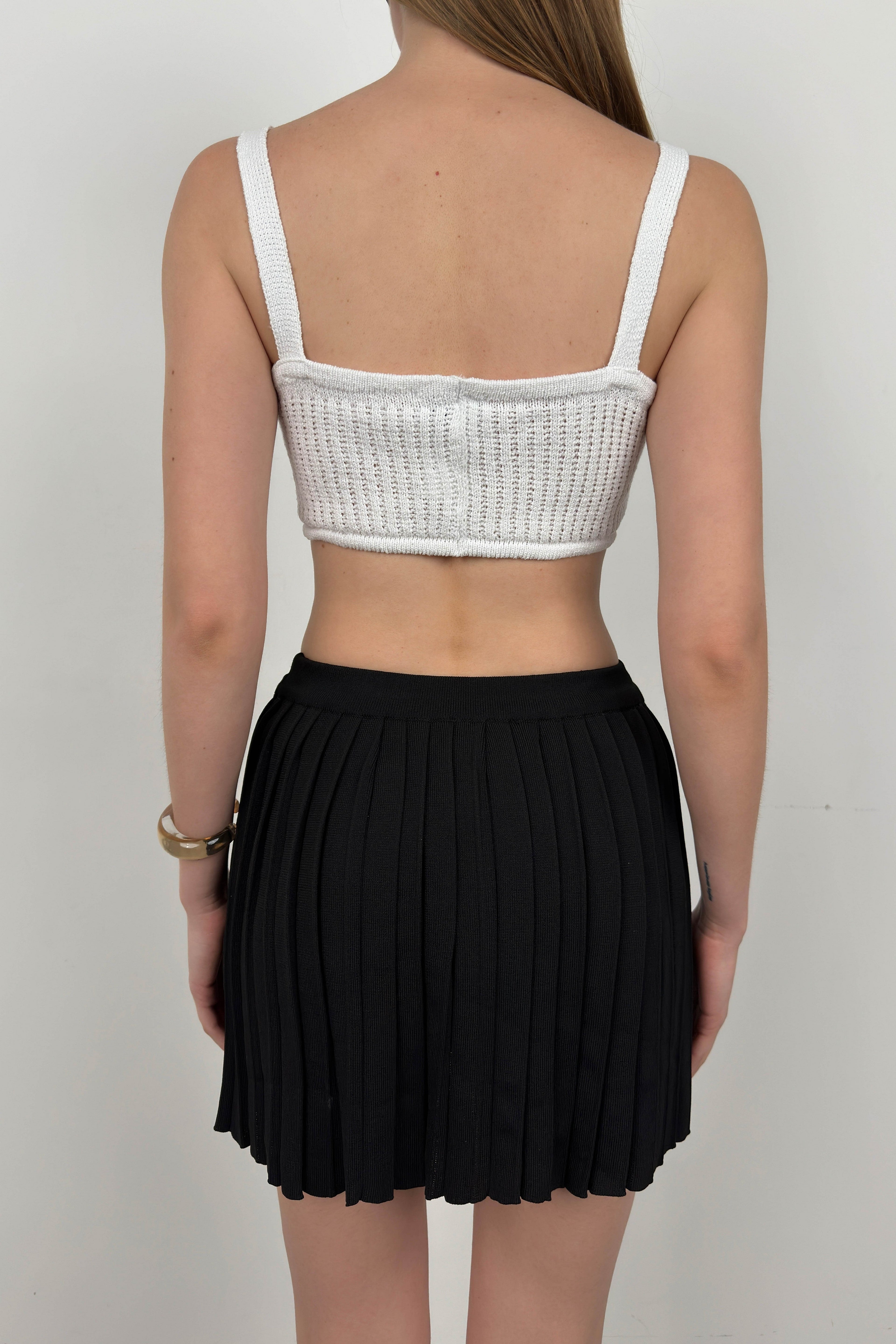 Strappy White Crop Bra