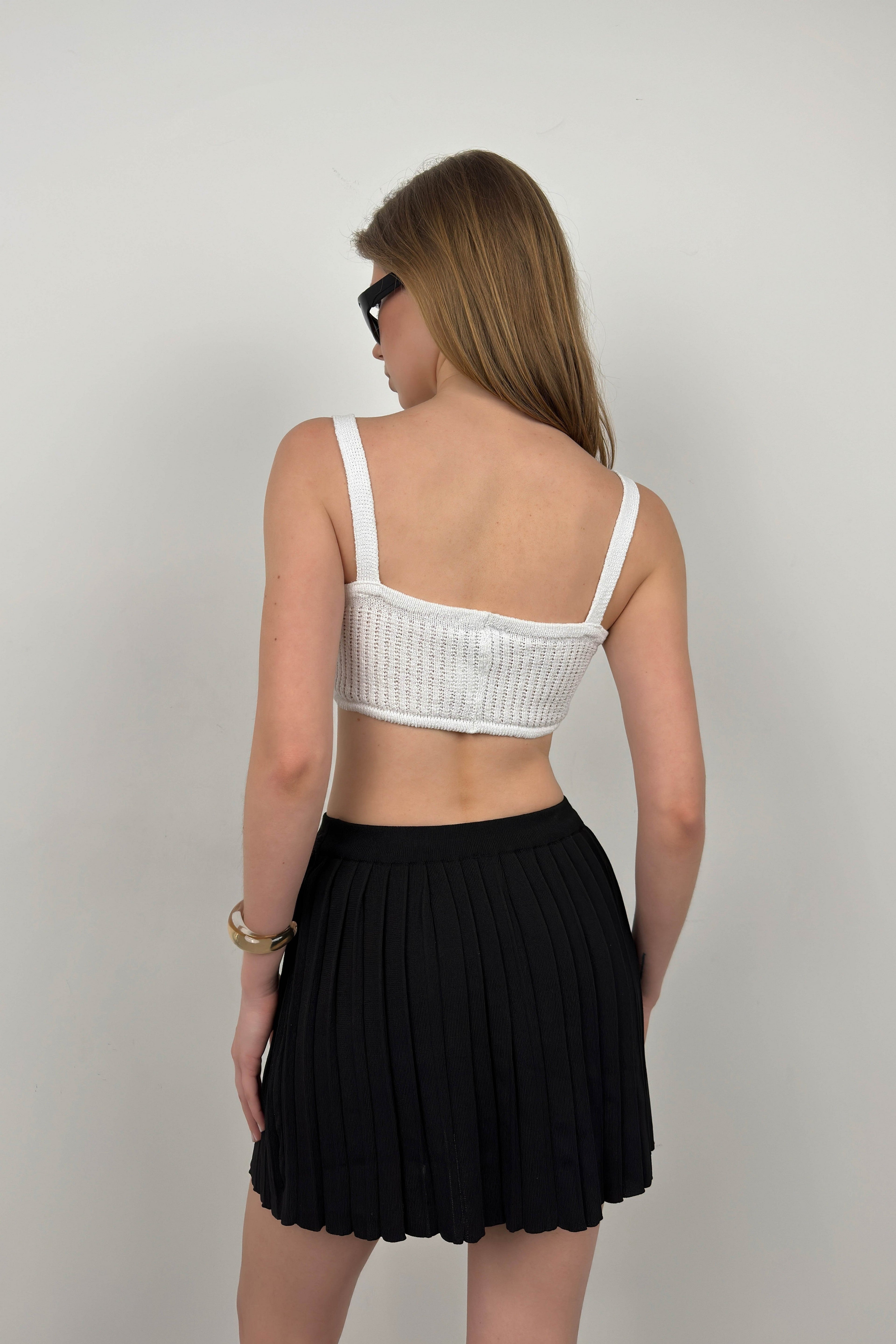 Strappy White Crop Bra