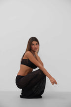 Strap Crop and Maxi Skirt Lace Black Set