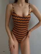 Strappy Patterned Orange Mayo
